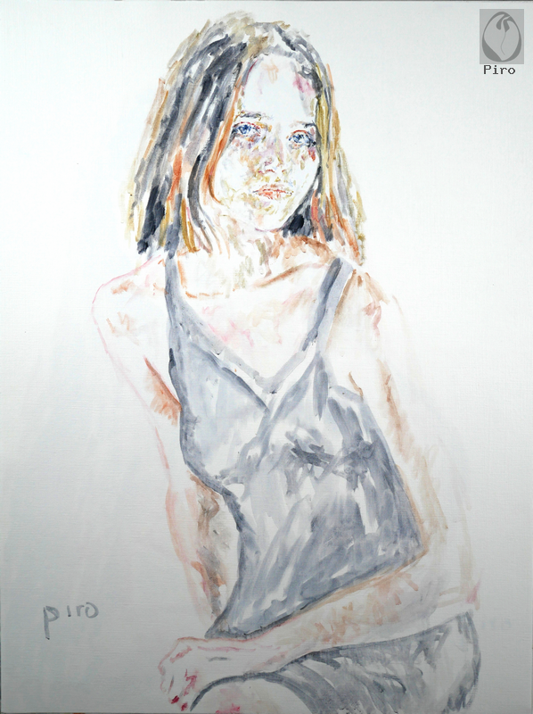 oil on paper - olio su carta di Piro